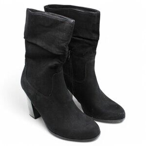 Saraa Womens Faux Suede Slouchy Mid-Calf Boots